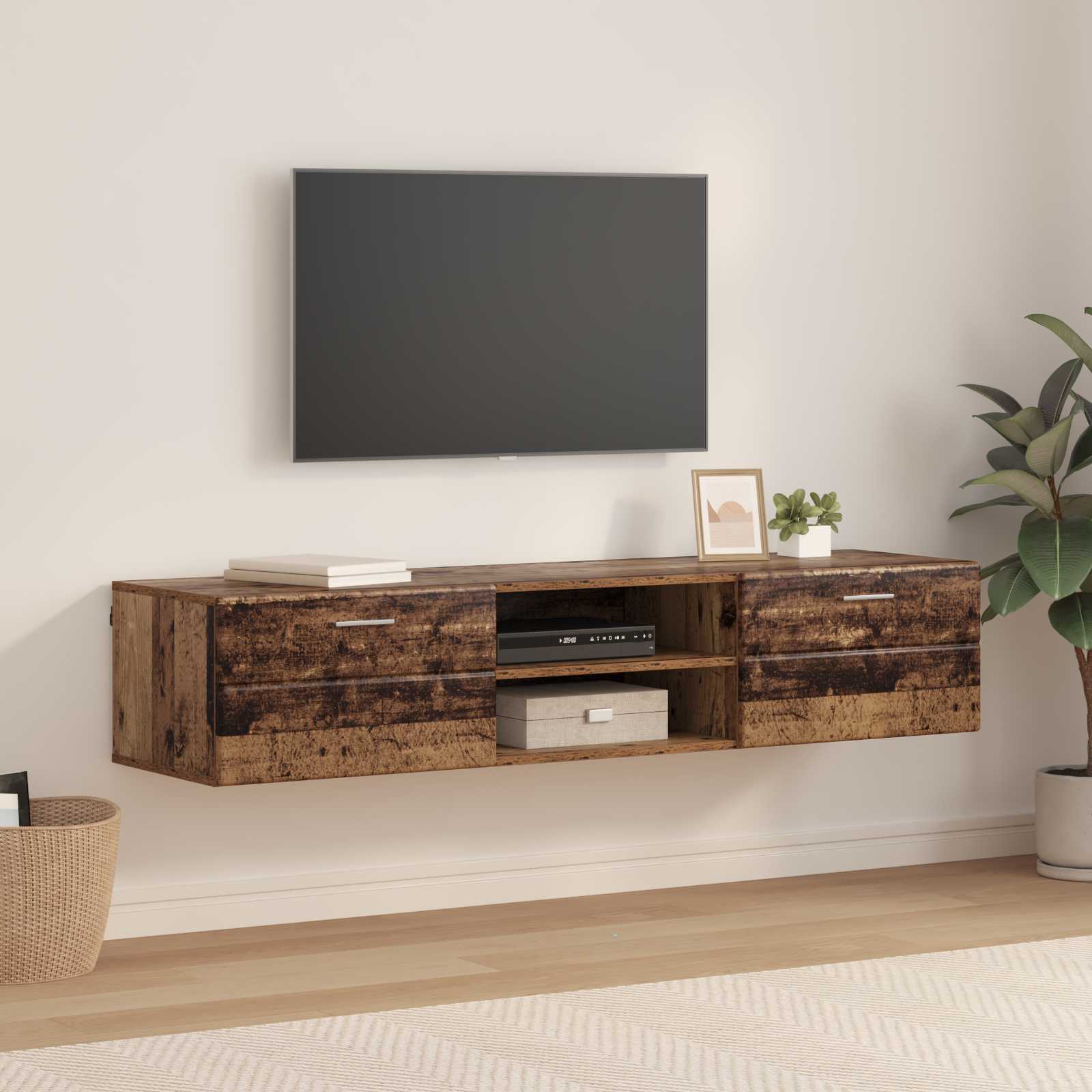 Highboard mit Regal FLORIN Weiß 60 x 35 x 182 cm Holzwerkstoff