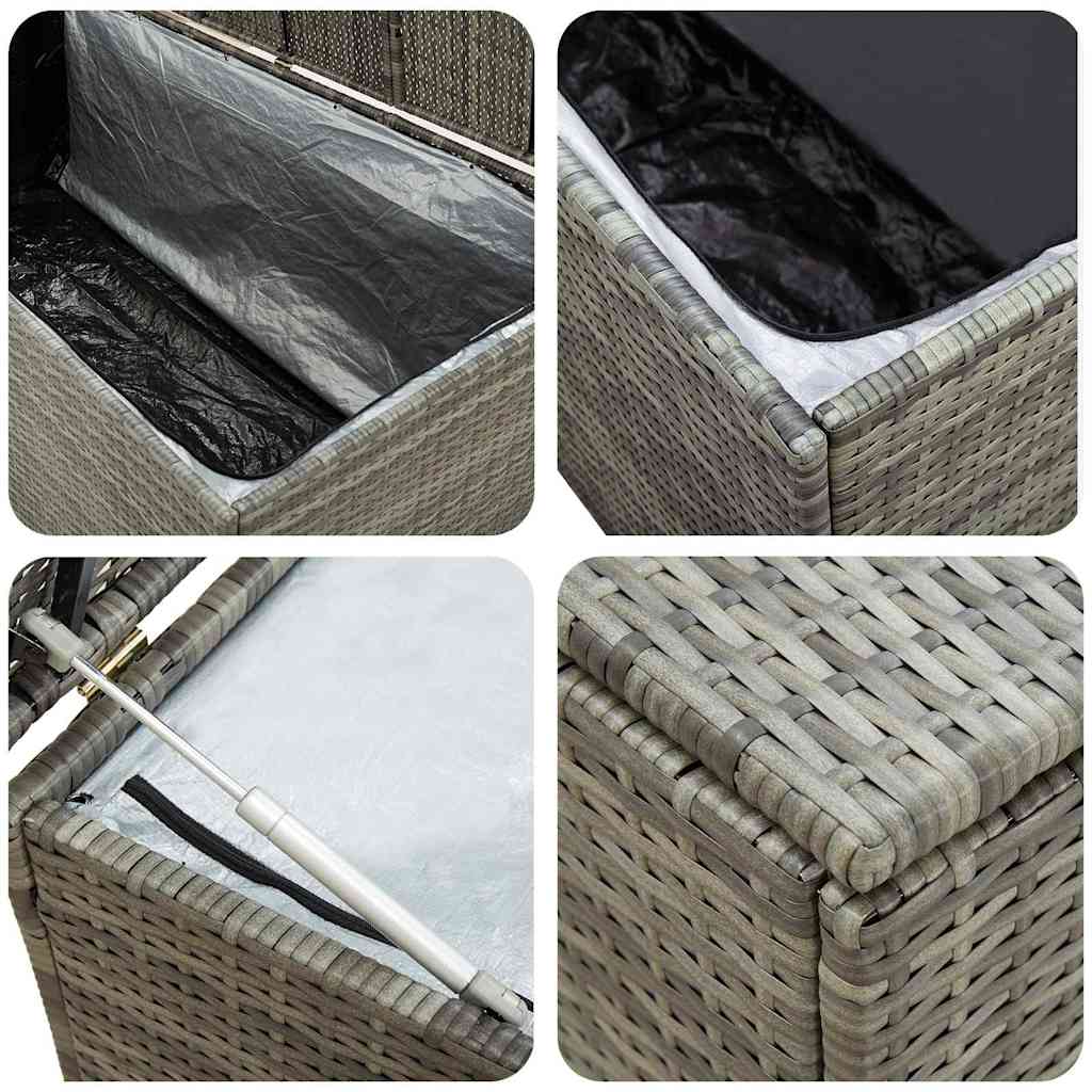 Gartentruhe Schwarz 283L Poly Rattan