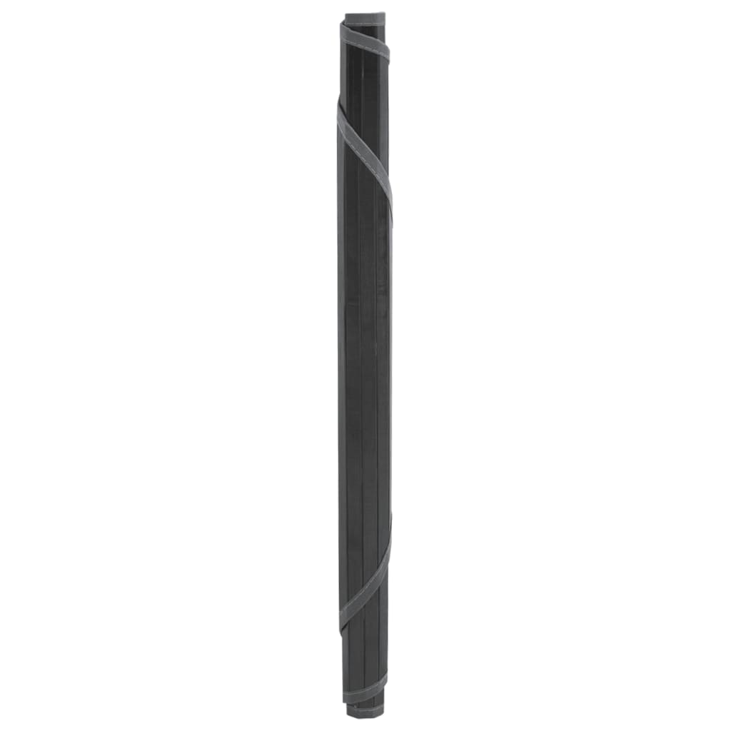 Teppich Rund Schwarz 60 cm Bambus