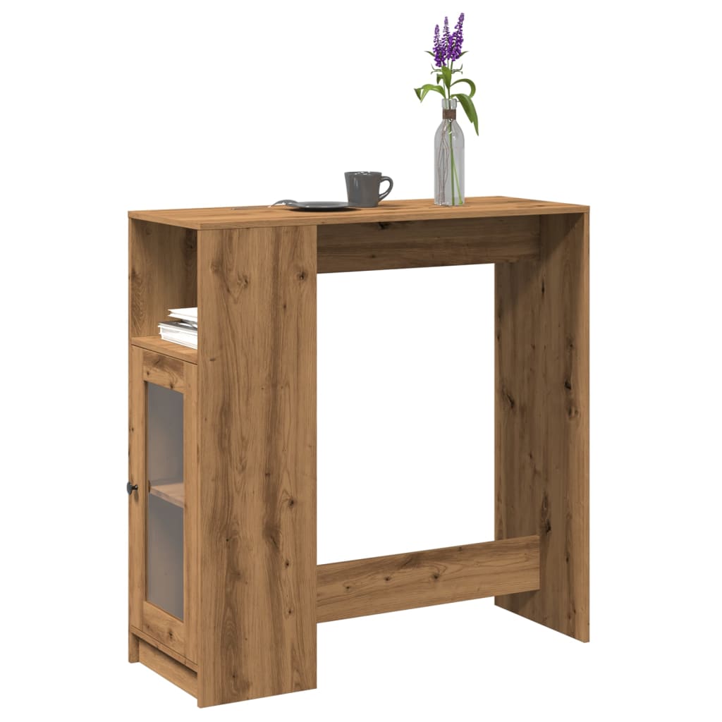 Bartisch Schwarz Eichen-Optik 101 x 40 x 103,5 cm Holzwerkstoff
