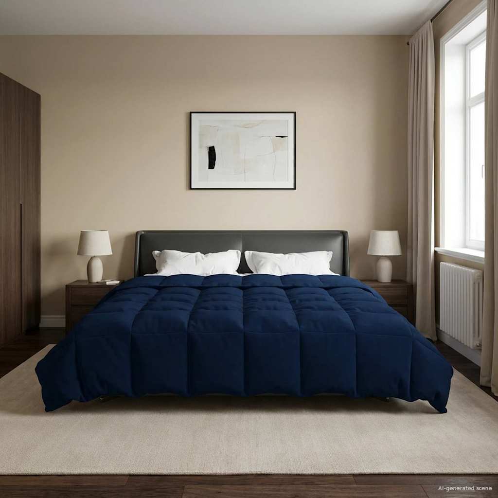 Winterbettdecke Gepolstert Anthrazit 240 x 260 cm Mikrofaser