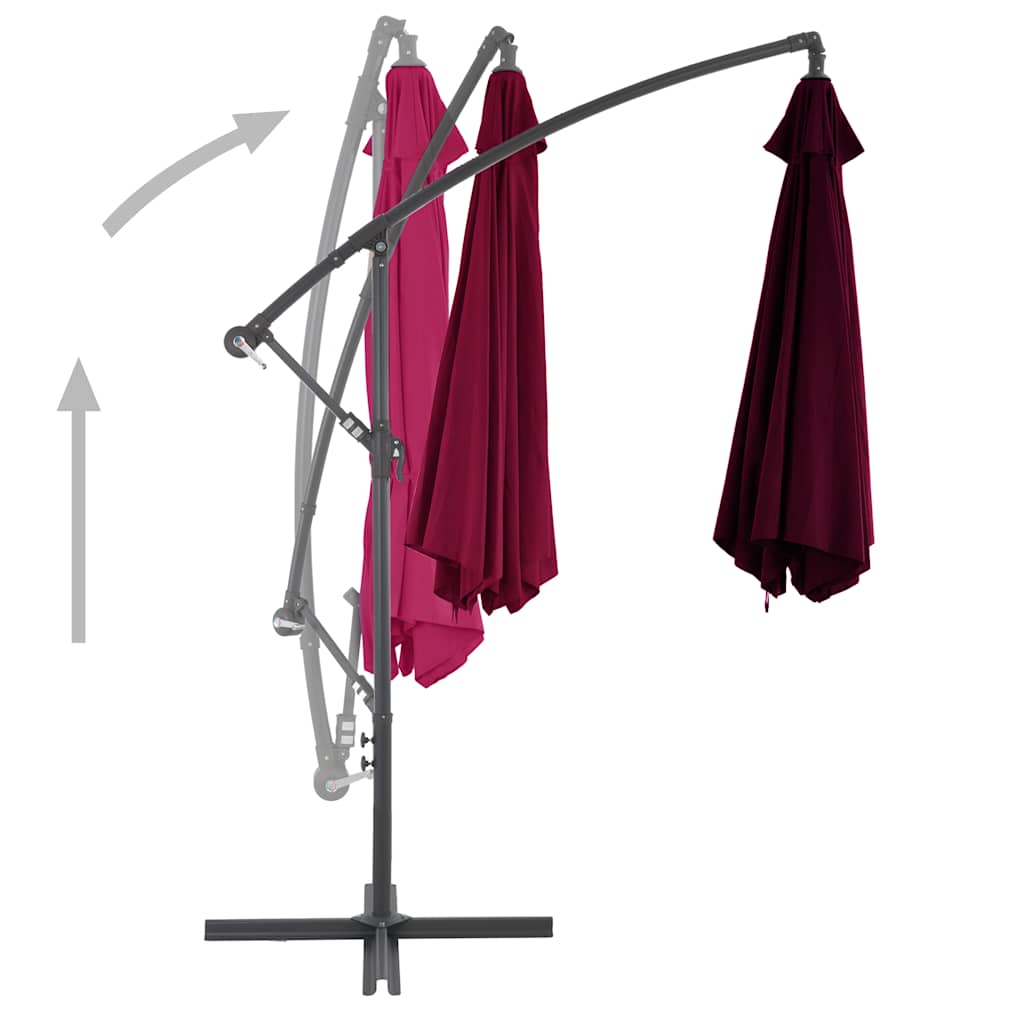 Ampelschirm mit Aluminium-Mast 300 cm Anthrazit