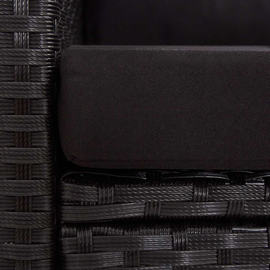 2-Sitzer-Gartensofa mit Kissen Grau 124 cm Poly Rattan