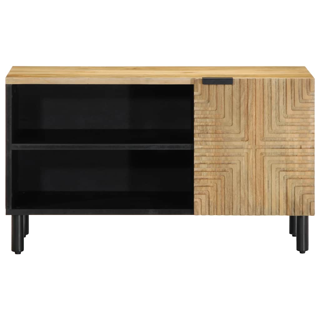 TV-Schränk mit Regal Braun 80 x 33 x 46 cm Massivholz Mango