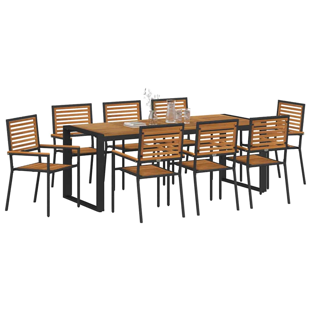 Garten Essgruppe 5 pcs Schwarz und Braun Poly-Rattan
