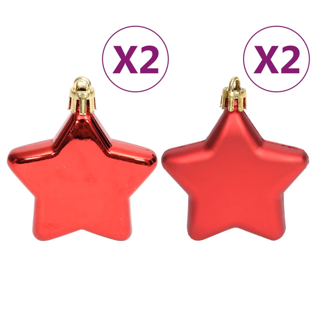 108-tlg. Weihnachtskugel-Set Golden und Rot