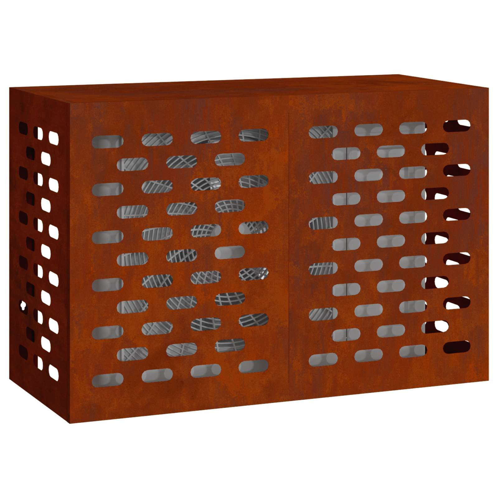 Klimaanlagenabdeckung Schwarz 90 x 40 x 60 cm Stahl