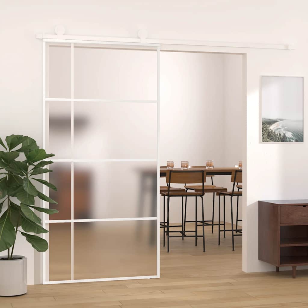Schiebetür ESG-Glas und Aluminium 76x205 cm Schwarz
