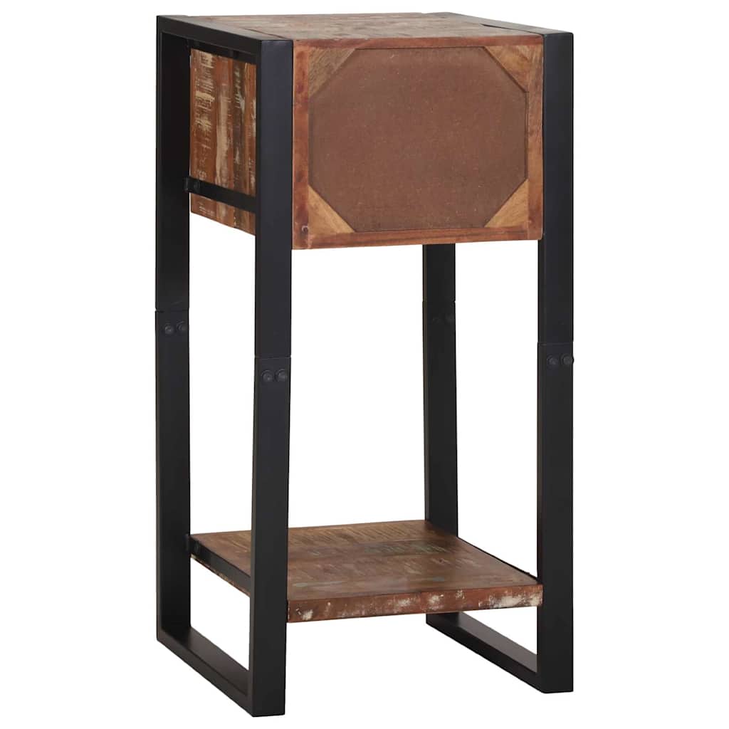Beistelltisch mit Regal Braun 40 x 40 x 80 cm Massivholz Mango