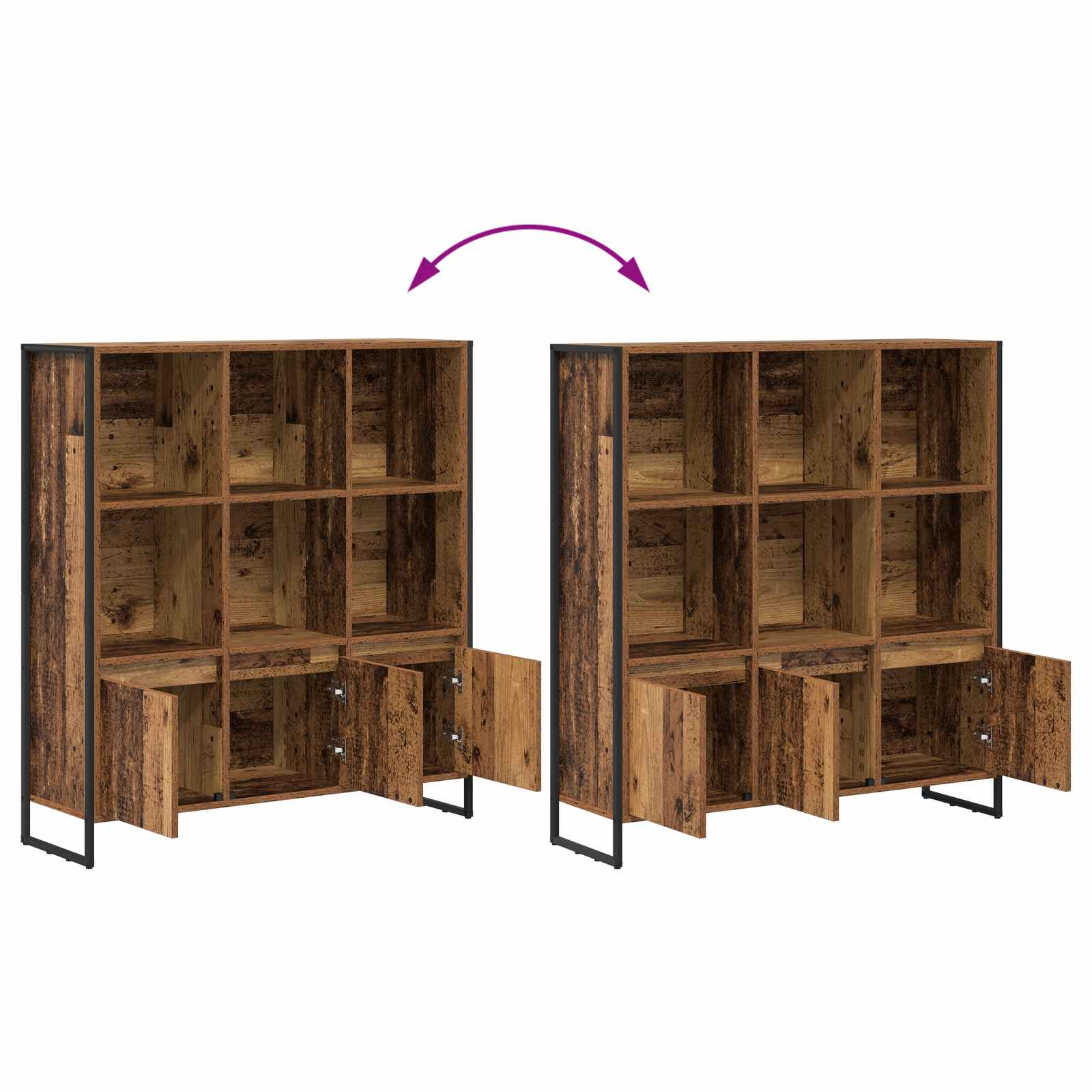 Bücherregal 2 pcs Schwarz Eichen-Optik 99,5 x 30 x 108 cm