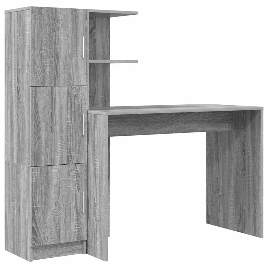 Schreibtisch 2 pcs Beton Grau