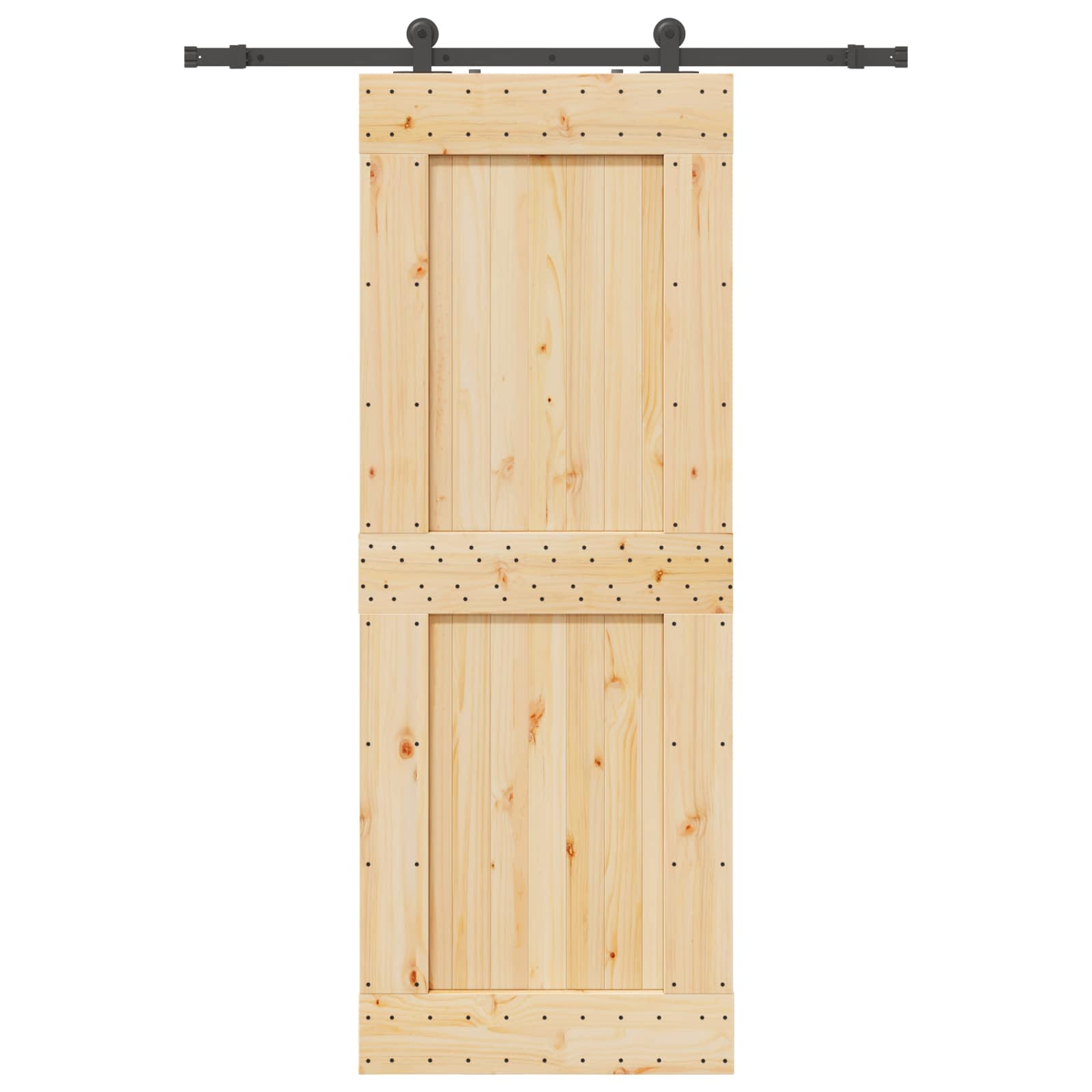 Schiebetür NARVIK Natürlich und Schwarz 70 x 210 cm (213,5 cm)