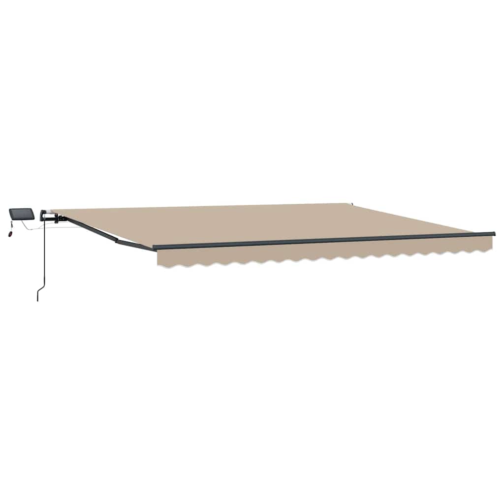 Markise Manuell Einziehbar mit LED 300x250 cm Blau und Weiß