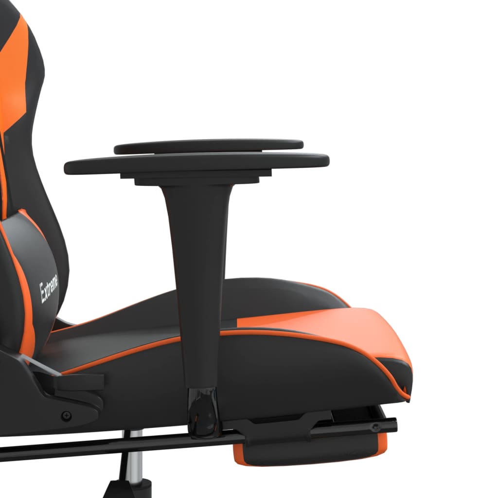 Gaming-Stuhl mit Massagefunktion Schwarz und Blau Kunstleder