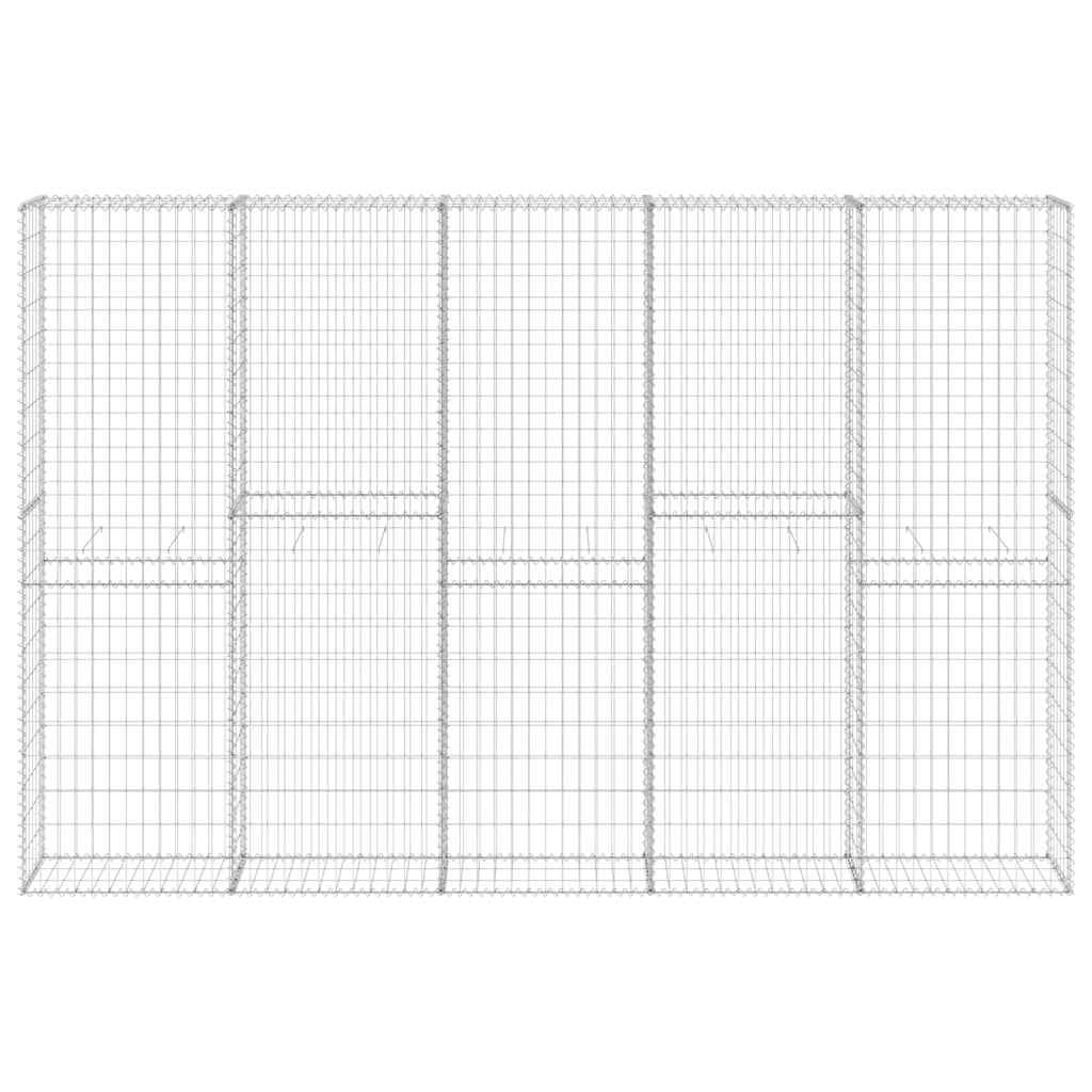 Gabionenwand mit Abdeckung Verzinkter Stahl 60x30x100 cm