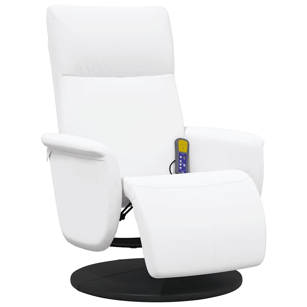 Massagesessel mit Fußteil Creme Kunstleder