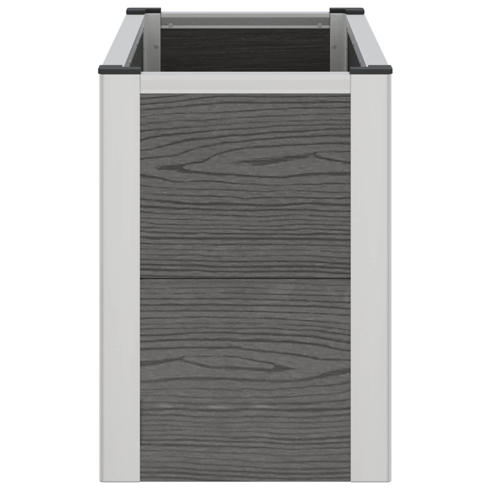 Hochbeet Grau 50 x 30 x 22 cm WPC und Aluminium