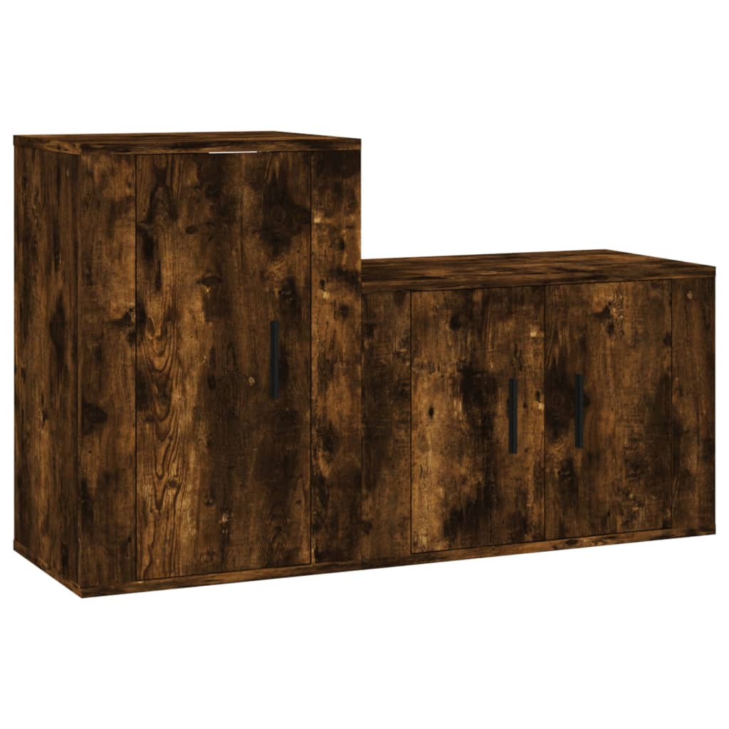 2-tlg. TV-Schrank-Set Weiß Holzwerkstoff