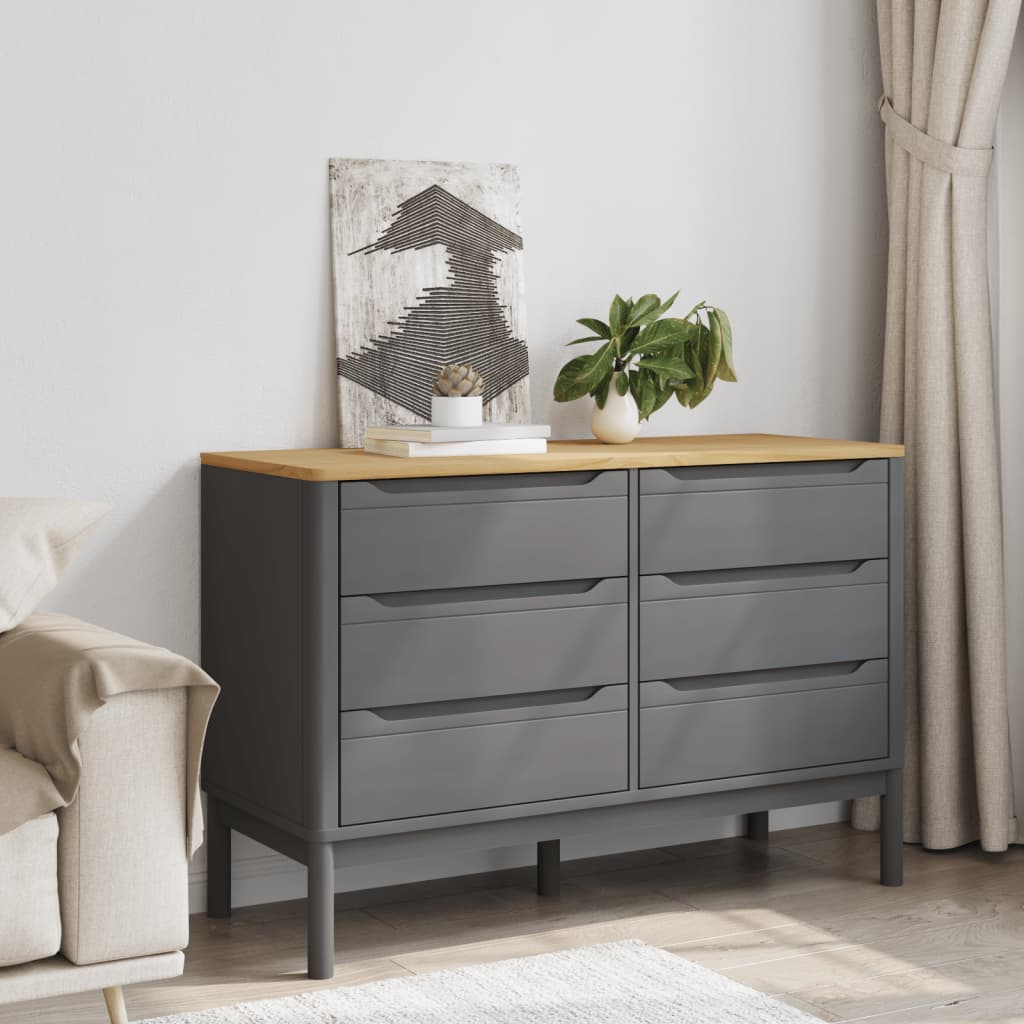 Kommode FLORO Wachsbraun Massivholz Kiefer
