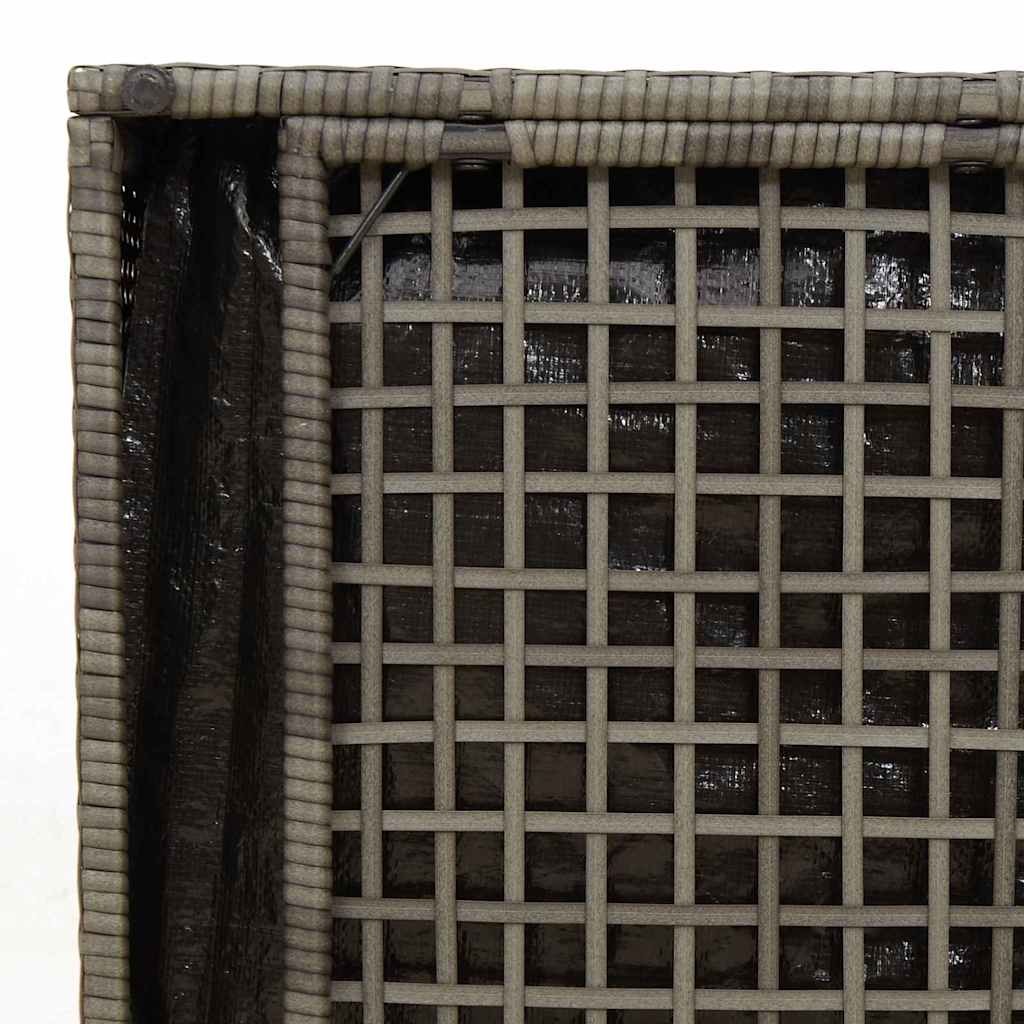 Kissenbox mit Speicher Schwarz 50 x 50 x 50 cm Poly-Rattan
