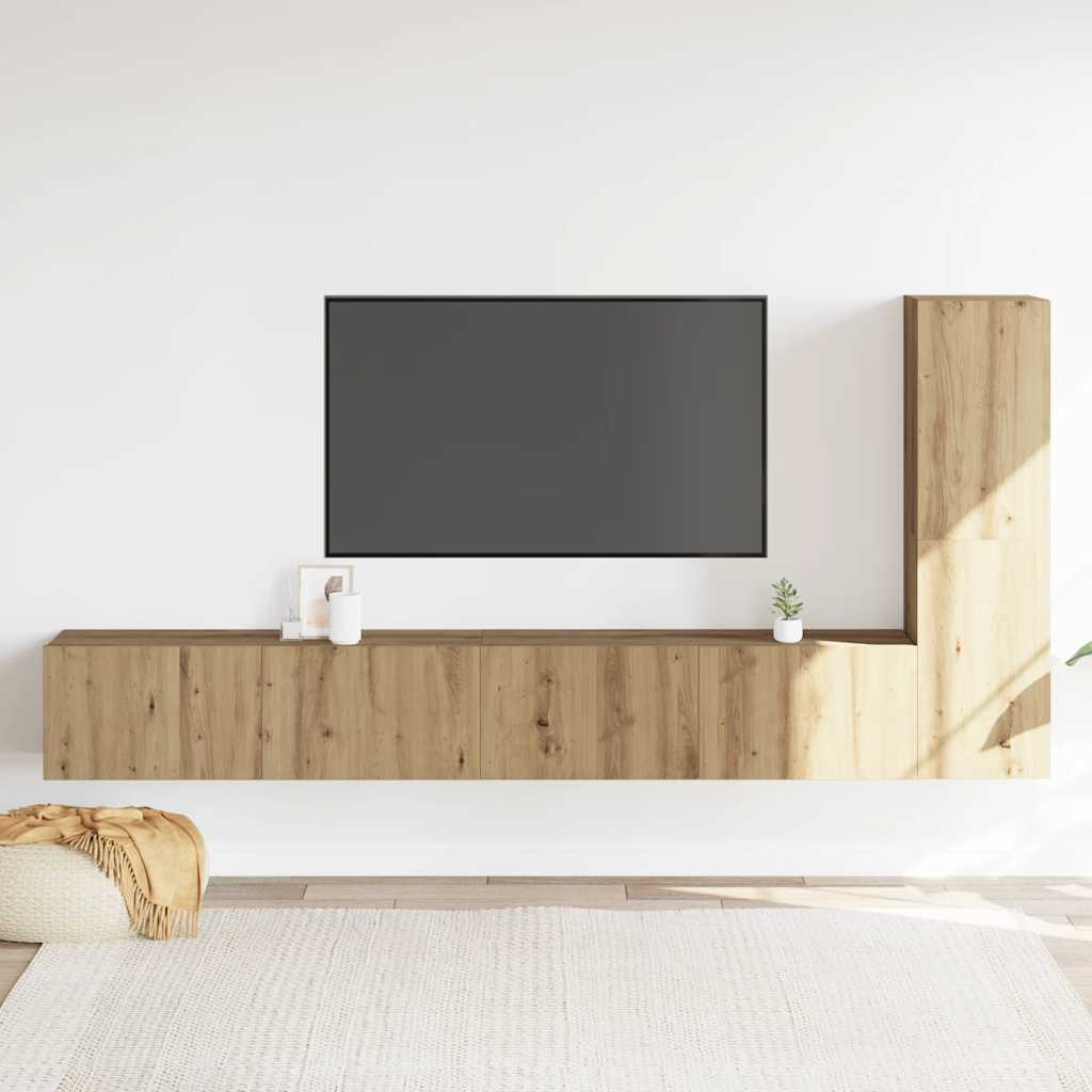 3-tlg. TV-Schrank-Set Weiß Holzwerkstoff