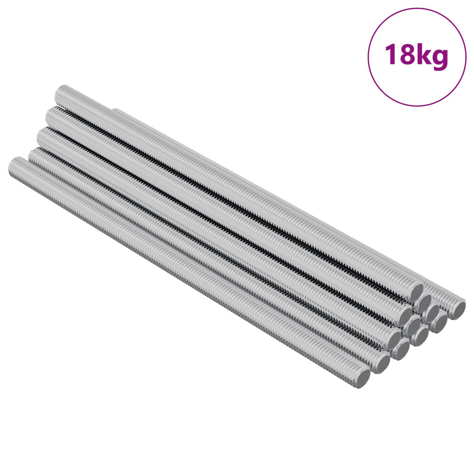 Gewindestange 2 pcs Silber 6 x 120 mm Stahl