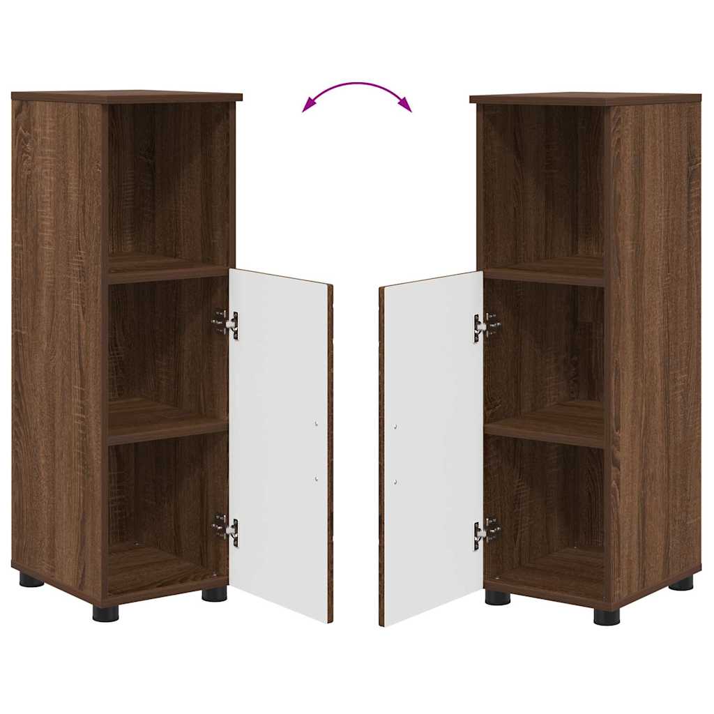 Badezimmermöbel-Set mit Tür 3 pcs Weiß Holzwerkstoff & Metall
