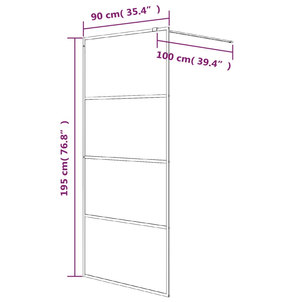 Duschwand für Begehbare Dusche mit Klarem ESG Glas 80x195 cm