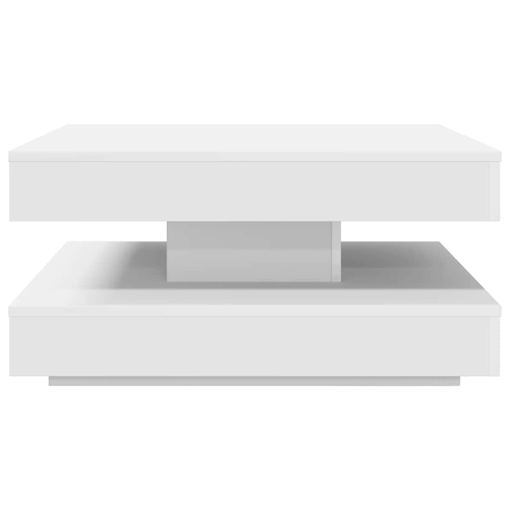 Couchtisch 360-Grad Drehbar Weiß 90x90x34,5 cm