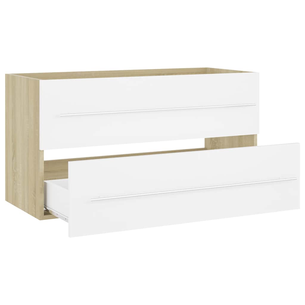 2-tlg. Badmöbel-Set Grau Holzwerkstoff