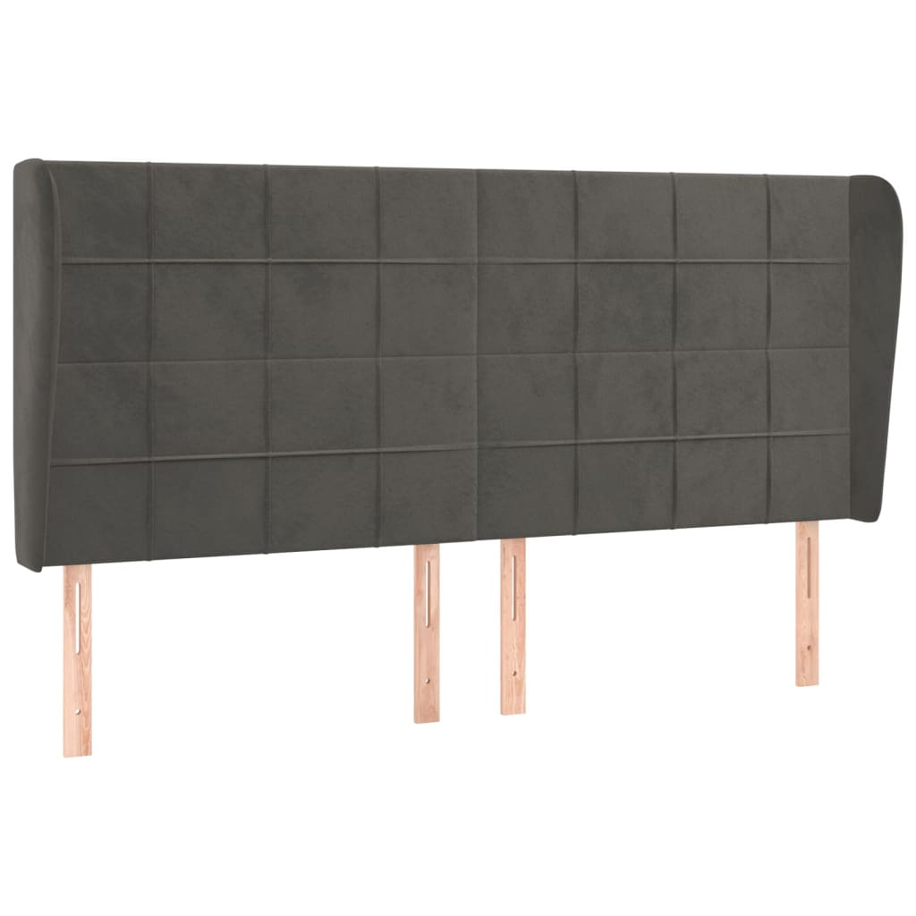 Kopfteil mit Ohren Dunkelblau 93x23x78/88 cm Samt
