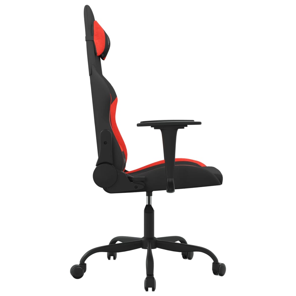 Gaming-Stuhl mit Massagefunktion Schwarz und Creme Stoff