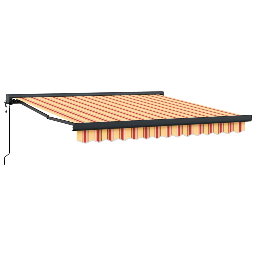 Markise Einziehbar Blau und Weiß 4x3 m Stoff und Aluminium
