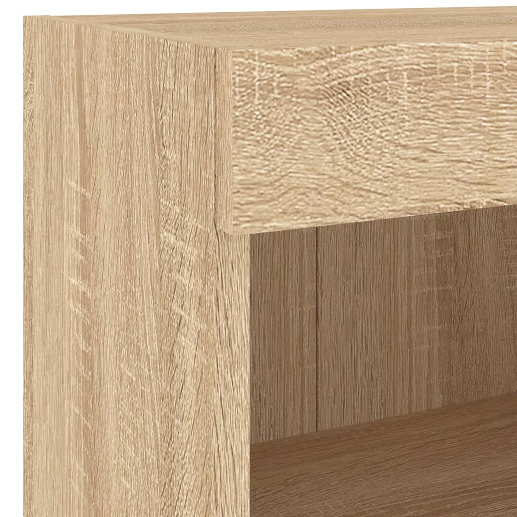 5-tlg. Wohnwand mit LED-Beleuchtung Weiß Holzwerkstoff