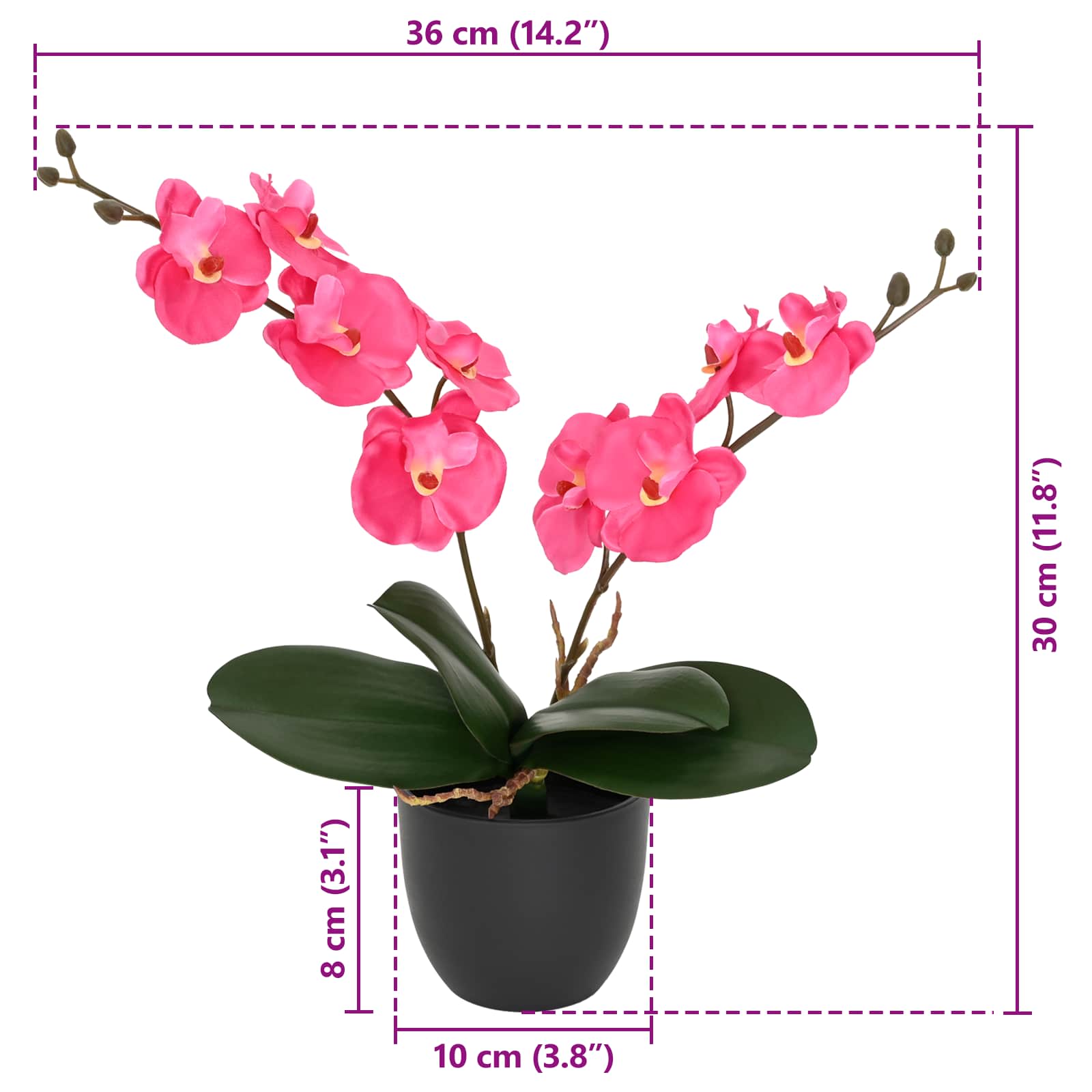 Künstliche Orchideen Pflanze Rot 36 x 10 x 30 cm