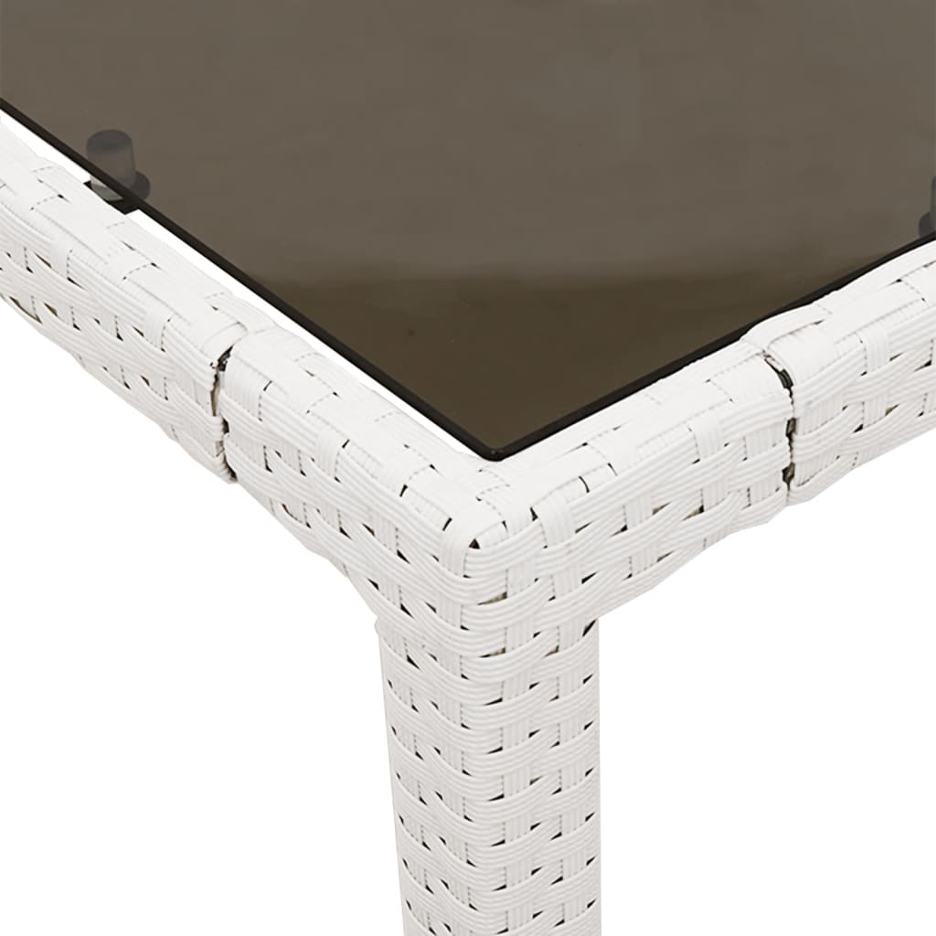 Gartentisch 150x90x75 cm Hartglas und Poly Rattan Schwarz