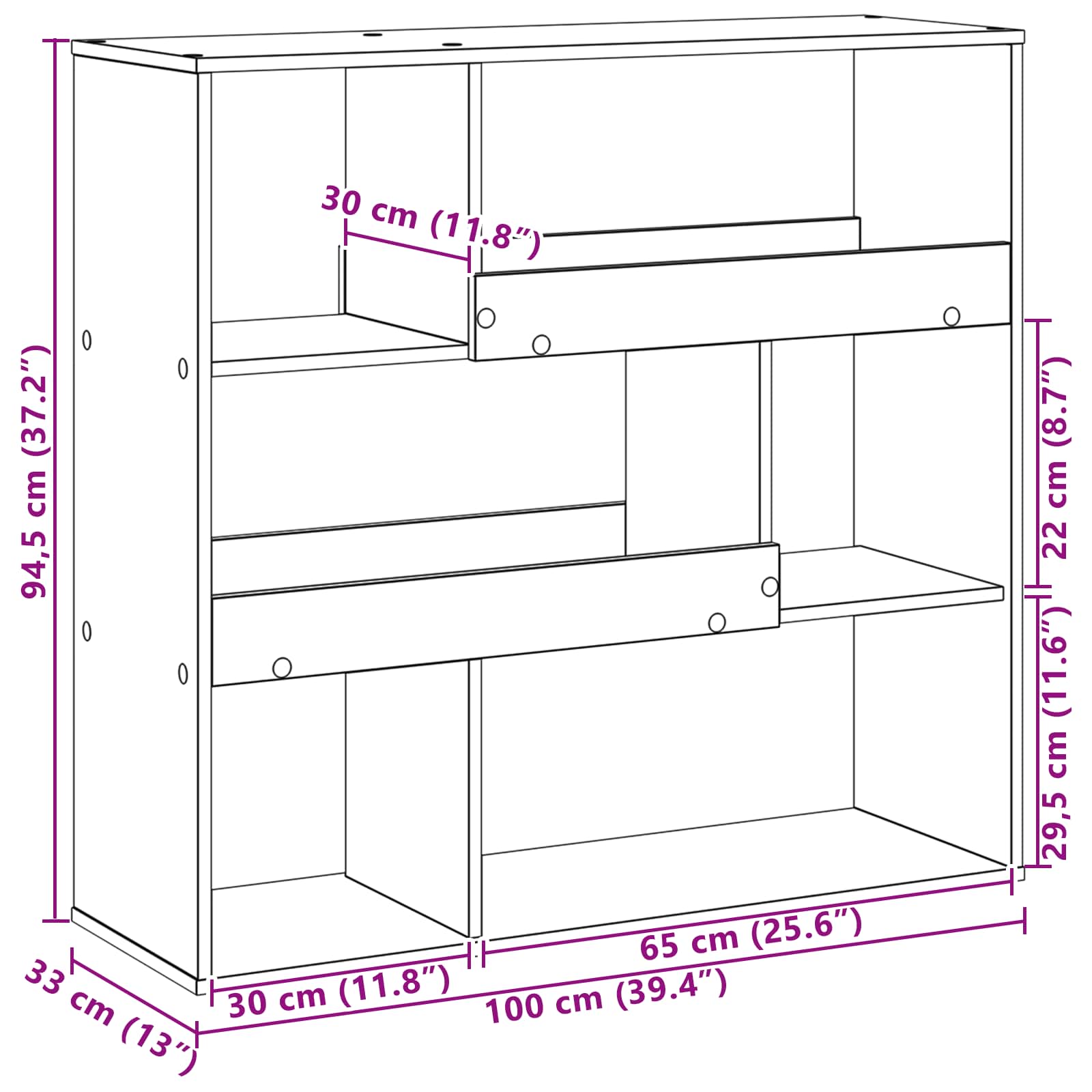 Bücherregal Räuchereiche 100x33x156,5 cm Holzwerkstoff