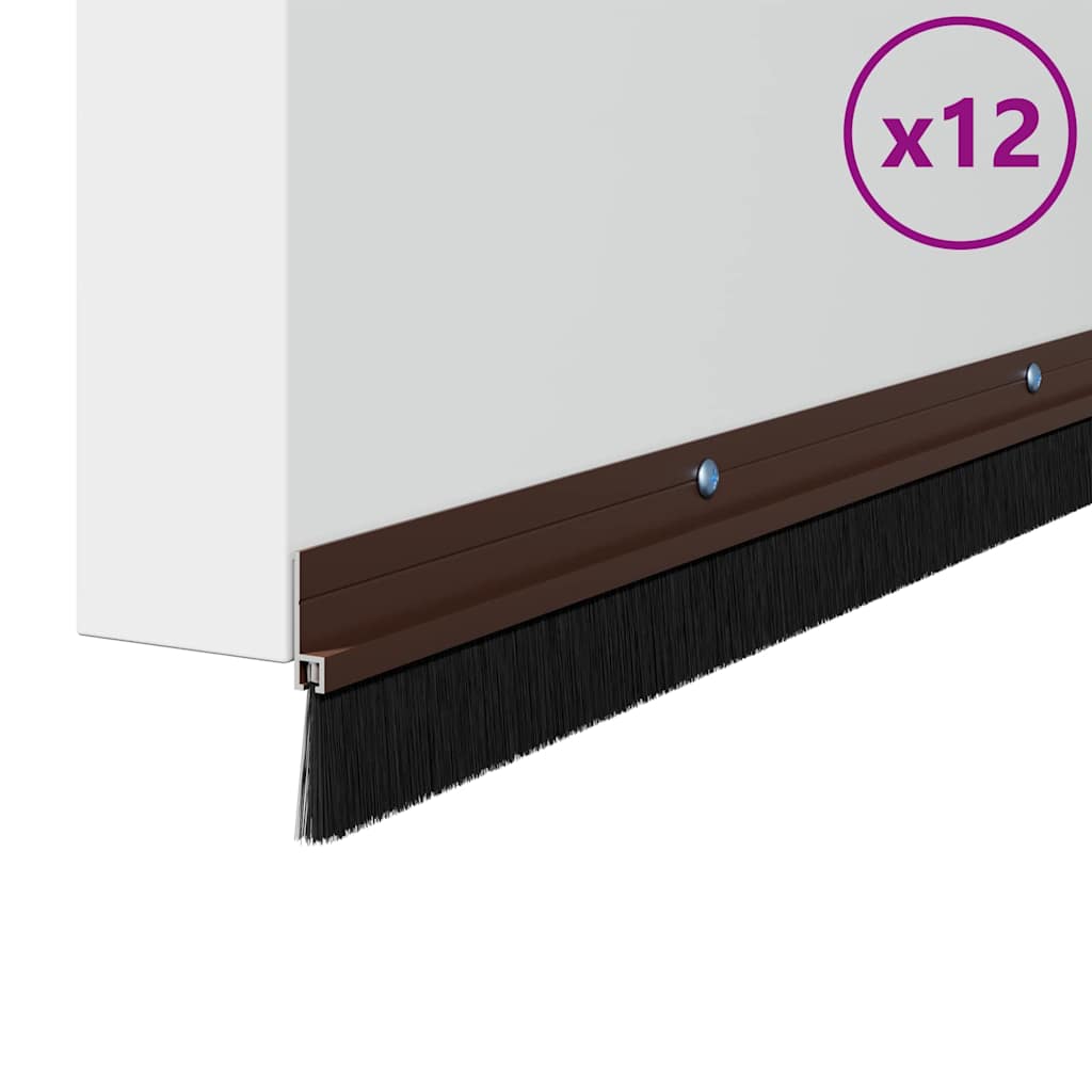 Aufsteck Türbürstendichtungen 2 pcs Braun 100 cm
