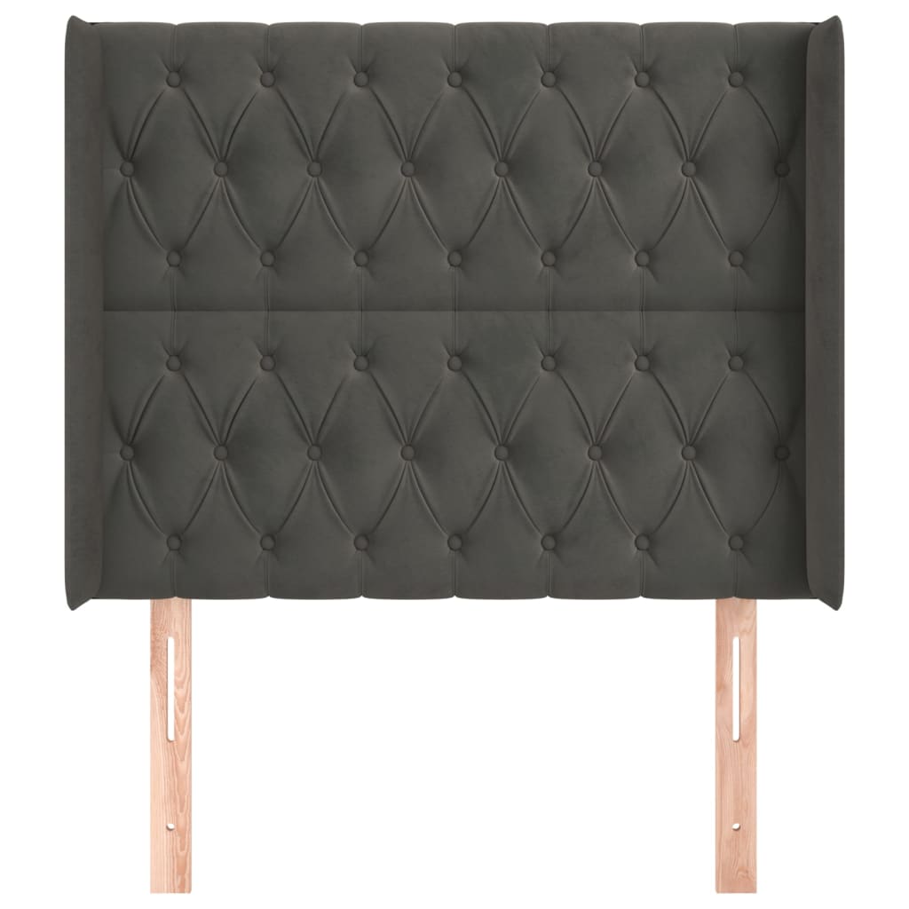 Kopfteil mit Ohren Dunkelblau 93x16x78/88 cm Samt