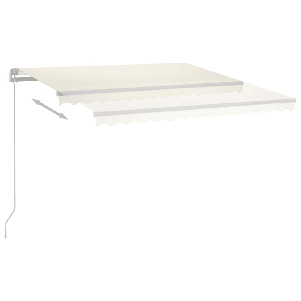 Markise Manuell Einziehbar mit LED 300x250 cm Blau und Weiß