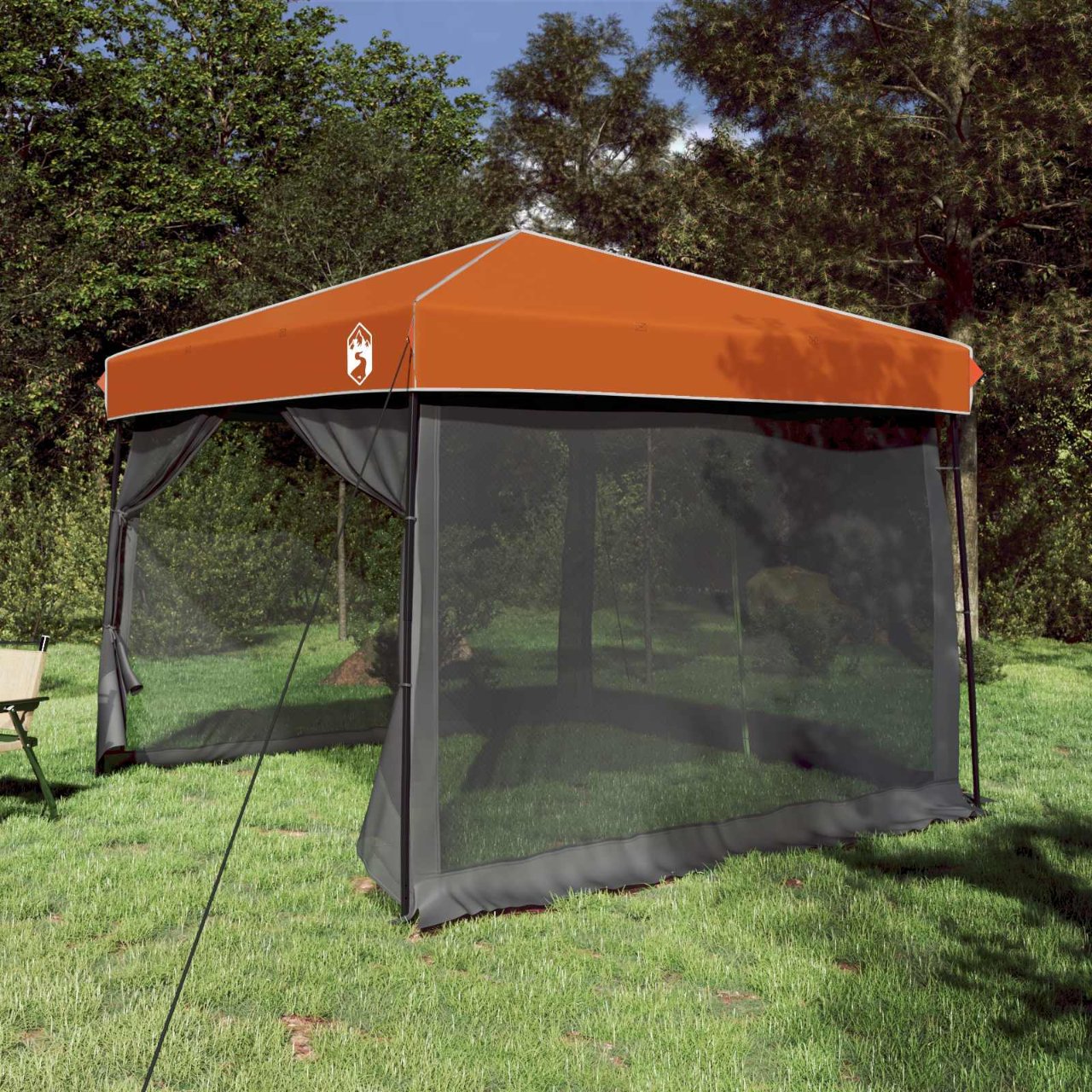 Camping-Zelt-Set mit Dach 2 pcs Blau Taffeta und Stoff