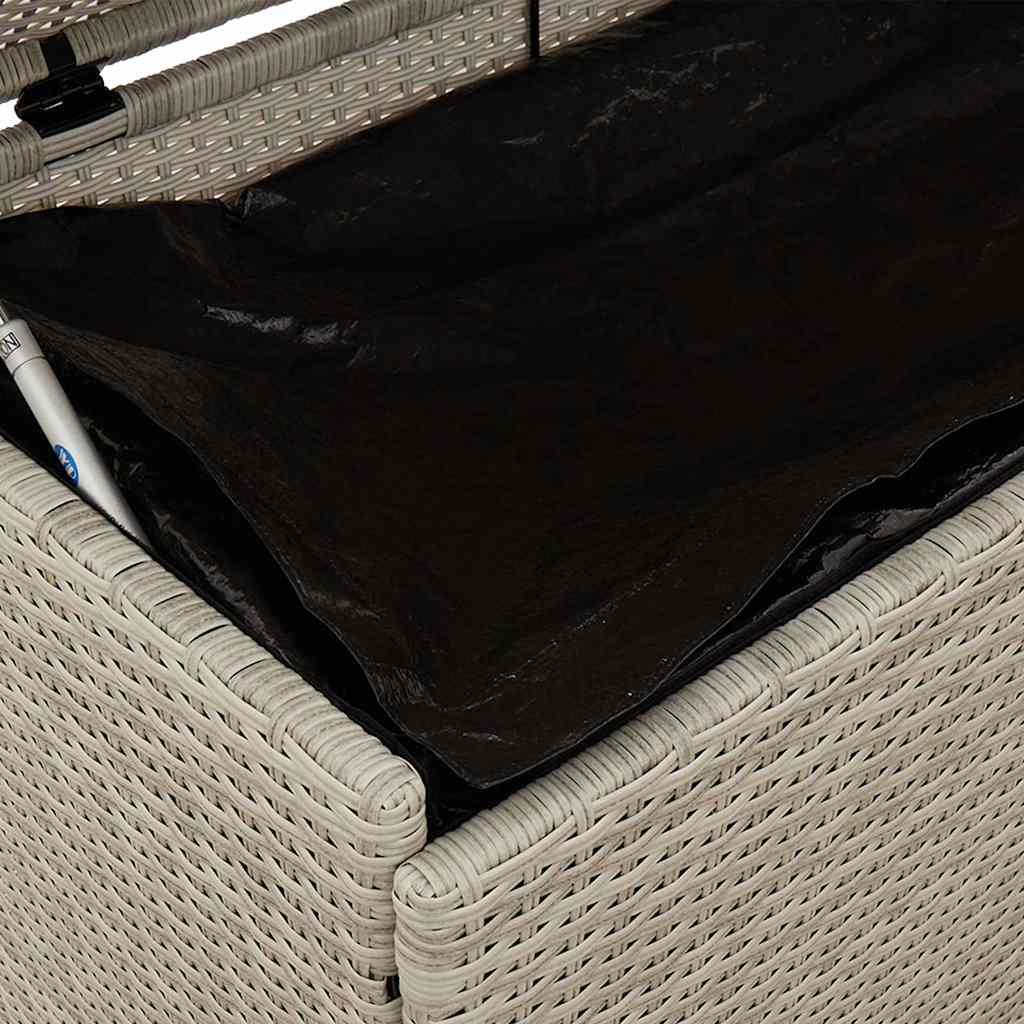 Gartentruhe mit Rollen Schwarz 110x55x73 cm Poly Rattan