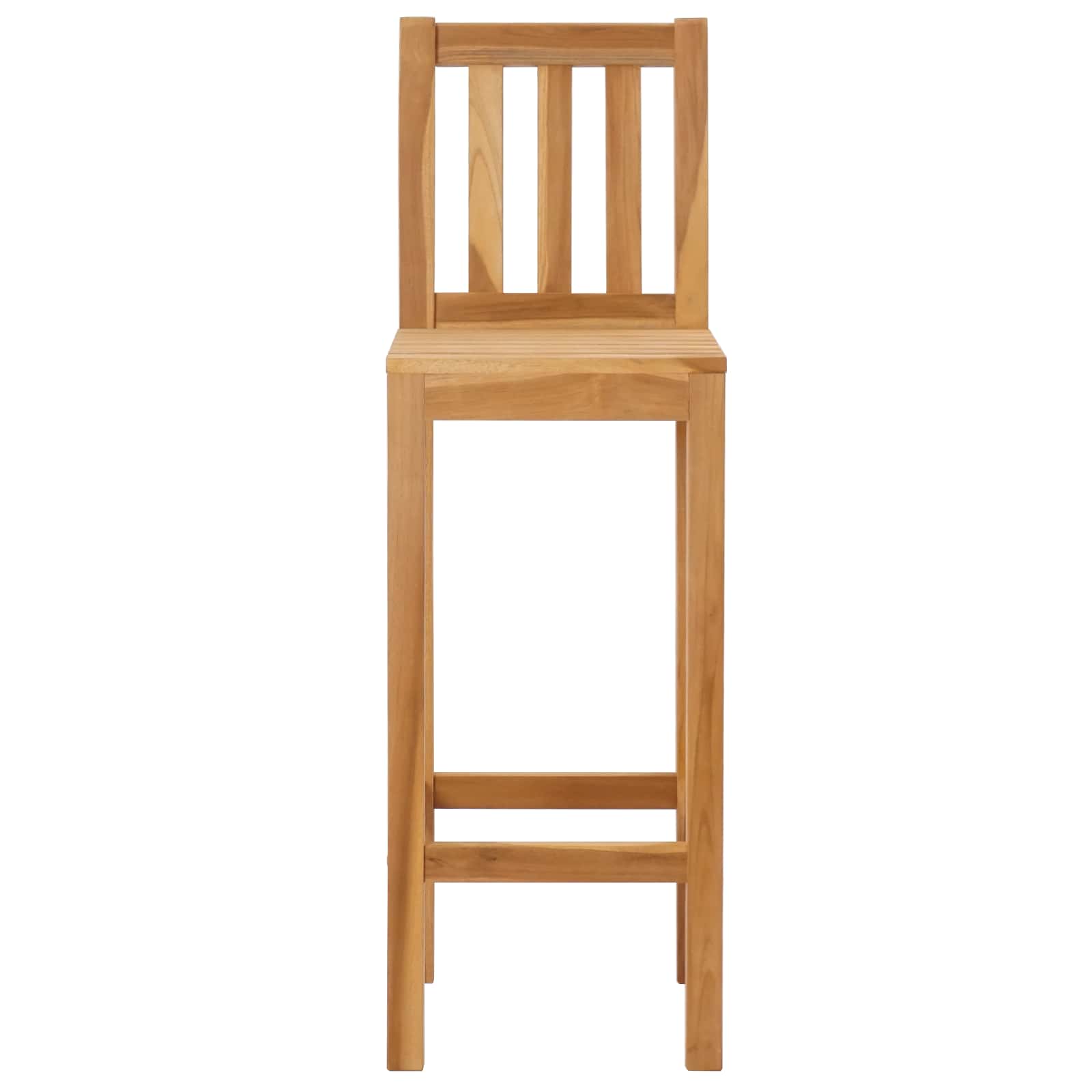 Barhocker 2 pcs Natur Massivholz Teak
