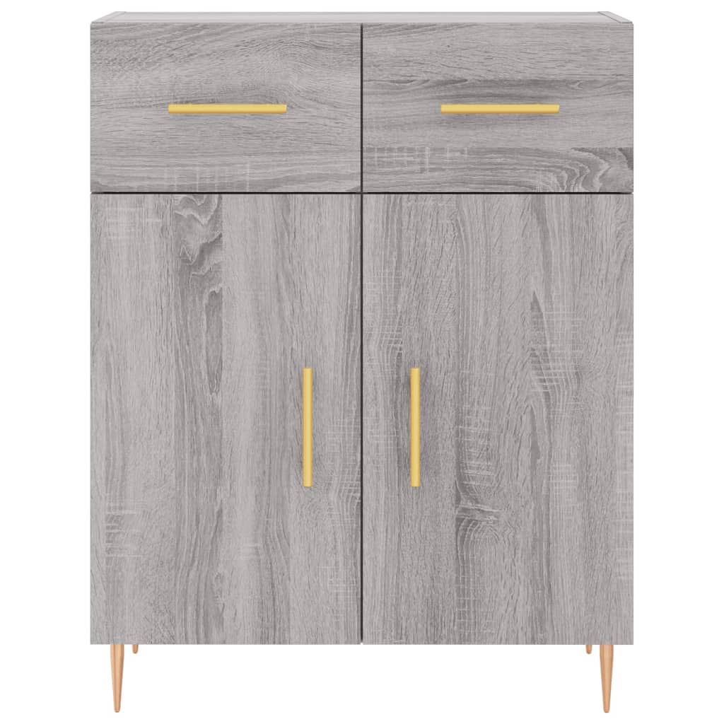 Highboard Hochglanz-Weiß 69,5x34x180 cm Holzwerkstoff