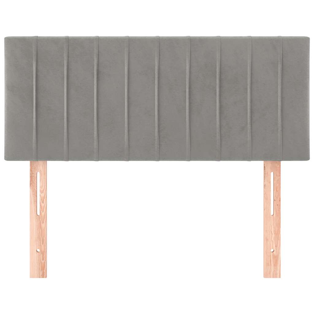 Kopfteil Hellgrau 80x5x118/128 cm Samt