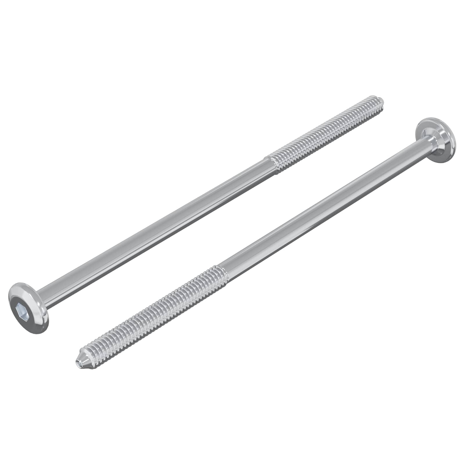 Schraube 2 pcs Silber M6 x 50 mm Stahl