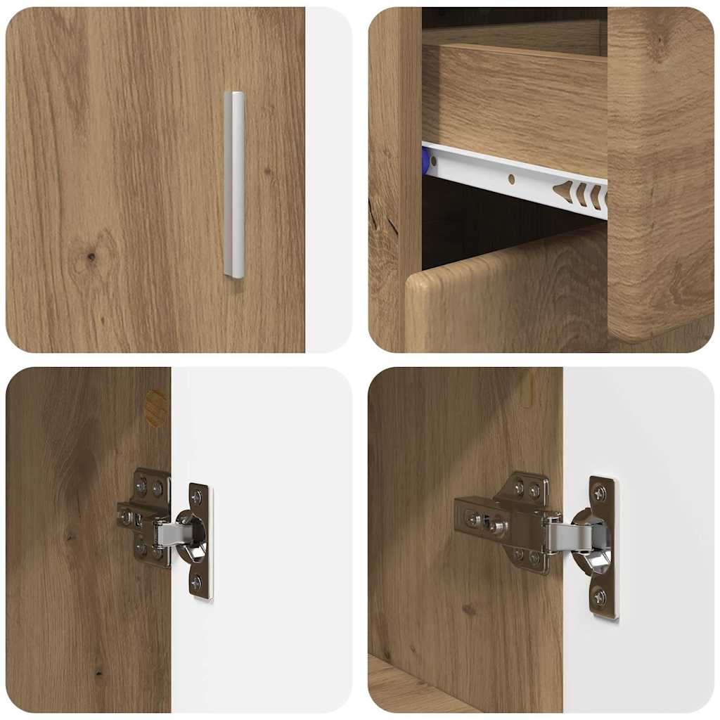 Highboard mit Regal FLORIN Weiß 60 x 35 x 182 cm Holzwerkstoff