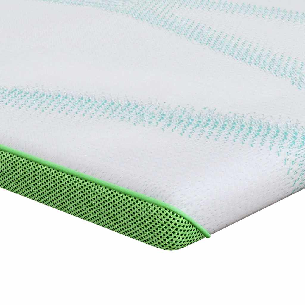 Matratzenauflage Weiß und Grün 80 x 200 cm Jacquard Stoff