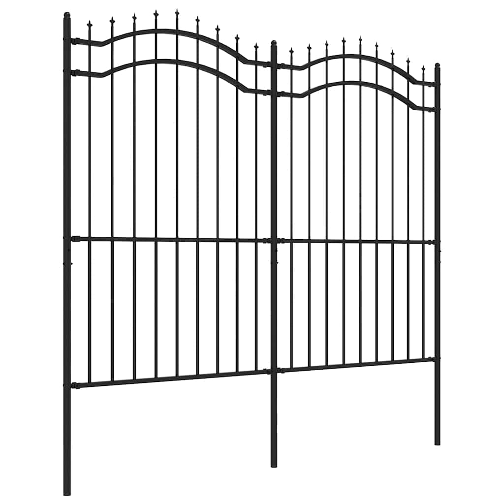 Gartenzaun Woerden mit Speerspitze Schwarz 240 x 75 cm Stahl