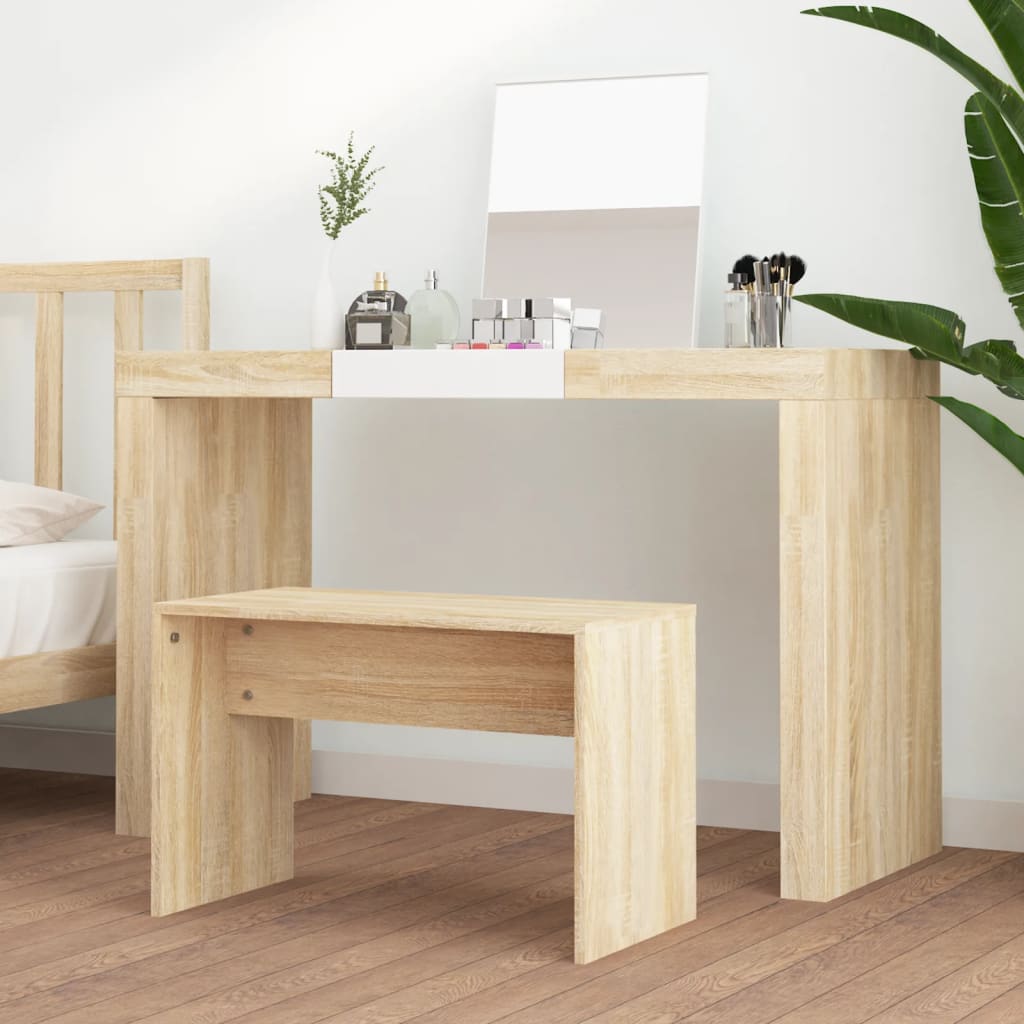 Schminkhocker Weiß 70x35x45 cm Holzwerkstoff